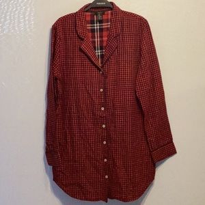 Forever 21 plaid night shirt size medium